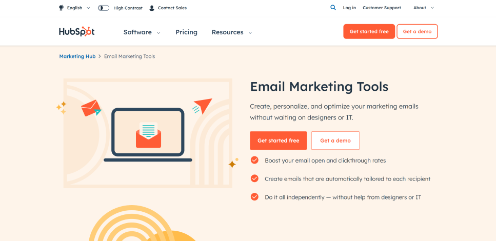 ابزار ایمیل مارکتینگ هاب‌اسپات (HubSpot)
