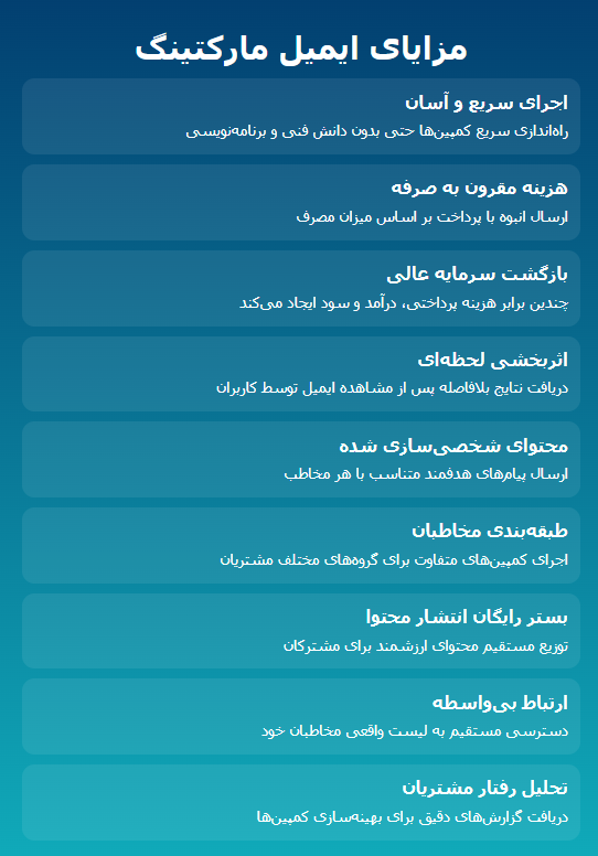 مزایای ایمیل مارکتینگ