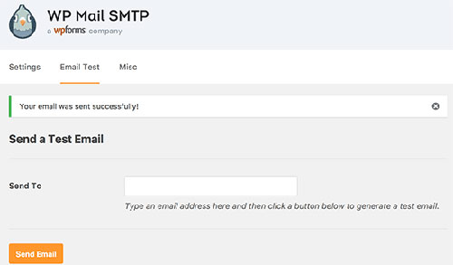 تست افزونه WP Mail SMTP