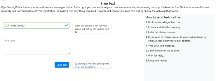 ارسال پیامک به کمک سایت‌های واسطه برای ایرانی‌ها مقدور نیست