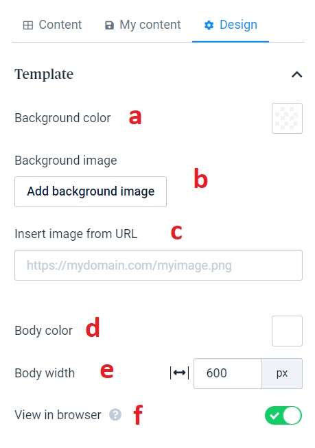 منوی Template