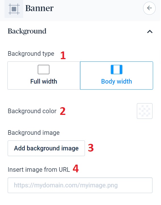 منوی Background