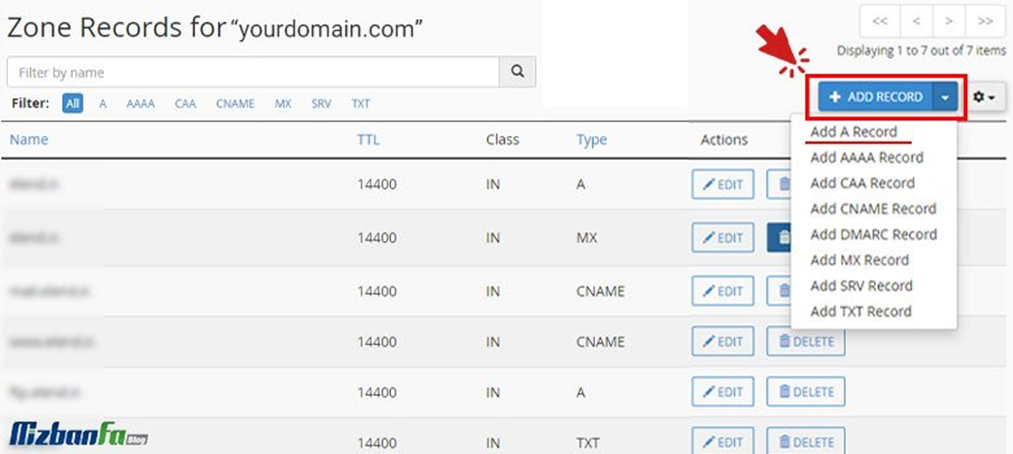 ست کردن dns در هاست cpanel