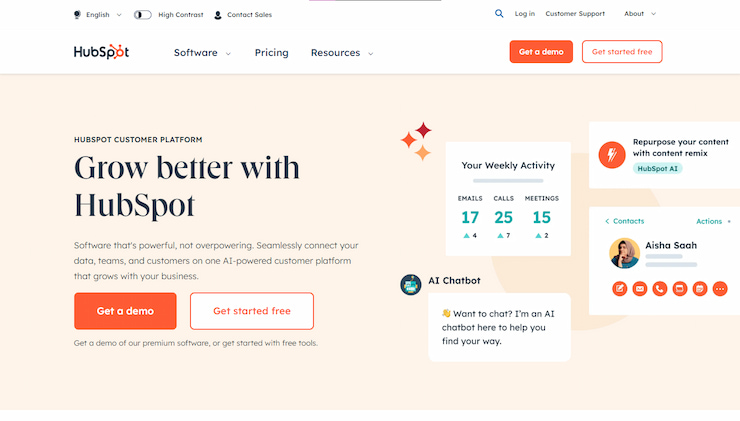 ابزار هوش مصنوعی در ایمیل مارکتینگ Hubspot Marketing Hub

