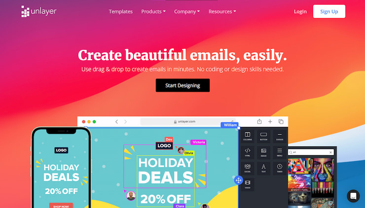 ابزار هوش مصنوعی در ایمیل مارکتینگ Unlayer